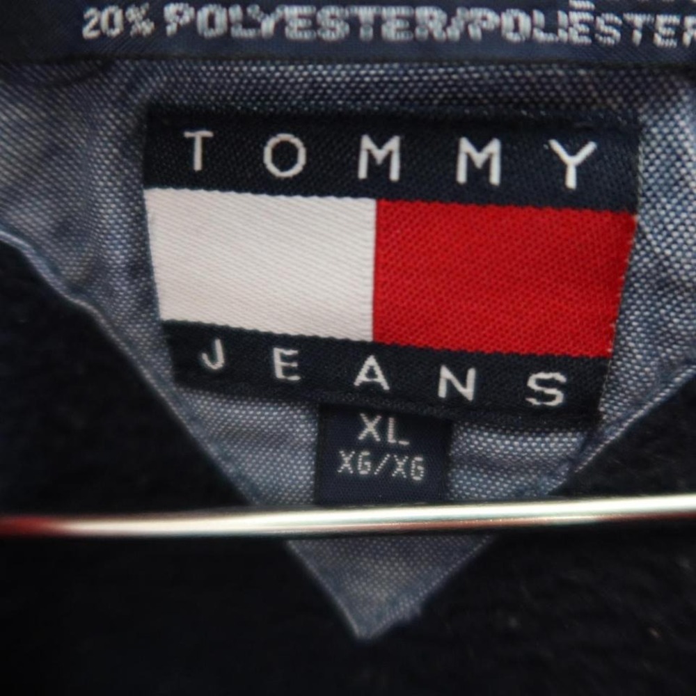 Tommy Hilfiger Hoodie Navy Blue Stitching Raised Detailing‎ Unique Throwback Y2K - Picture 5 of 6